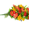 искусственные цветы букет ассорти (пион, георгина, гербера) цвета желтый с красным 20