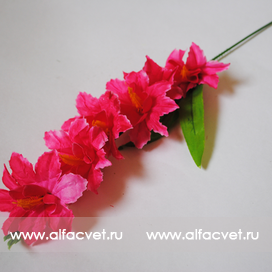 искусственные цветы ветки колокольчиков (гладиолус) цвета малиновый 11