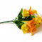 искусственные цветы роза-лилия цвета желтый с оранжевым 17