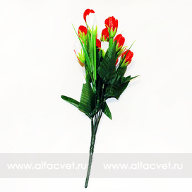 искусственные цветы тюльпаны цвета красный с белым 21