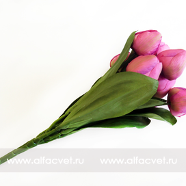 искусственные цветы букет тюльпанов цвета темно-розовый 10
