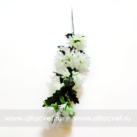 искусственные цветы ветка хризантем цвета белый 6